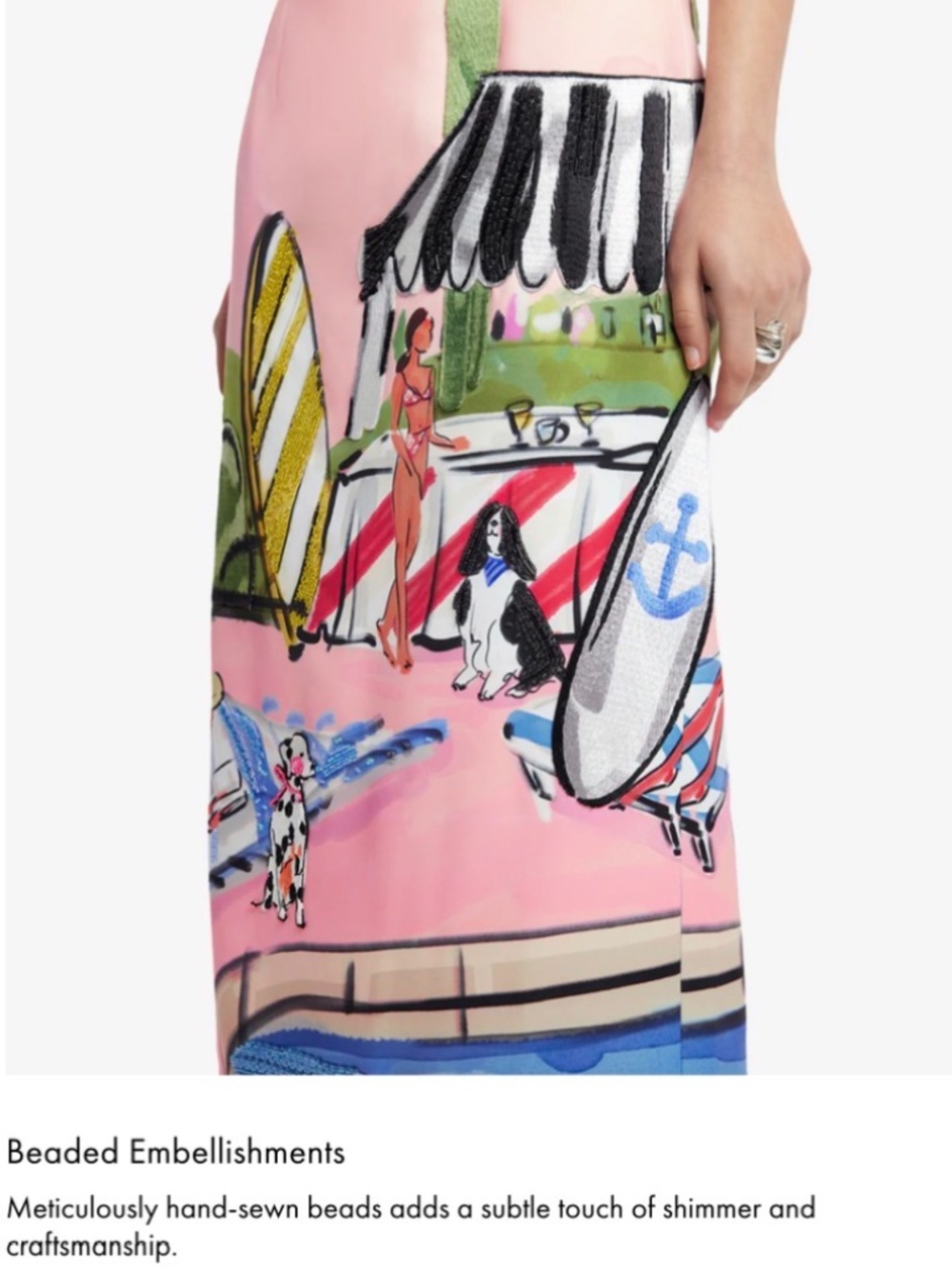Leo Lin Riviera Print Ava Bustier Dress, Size 6 - Picture 6 of 9